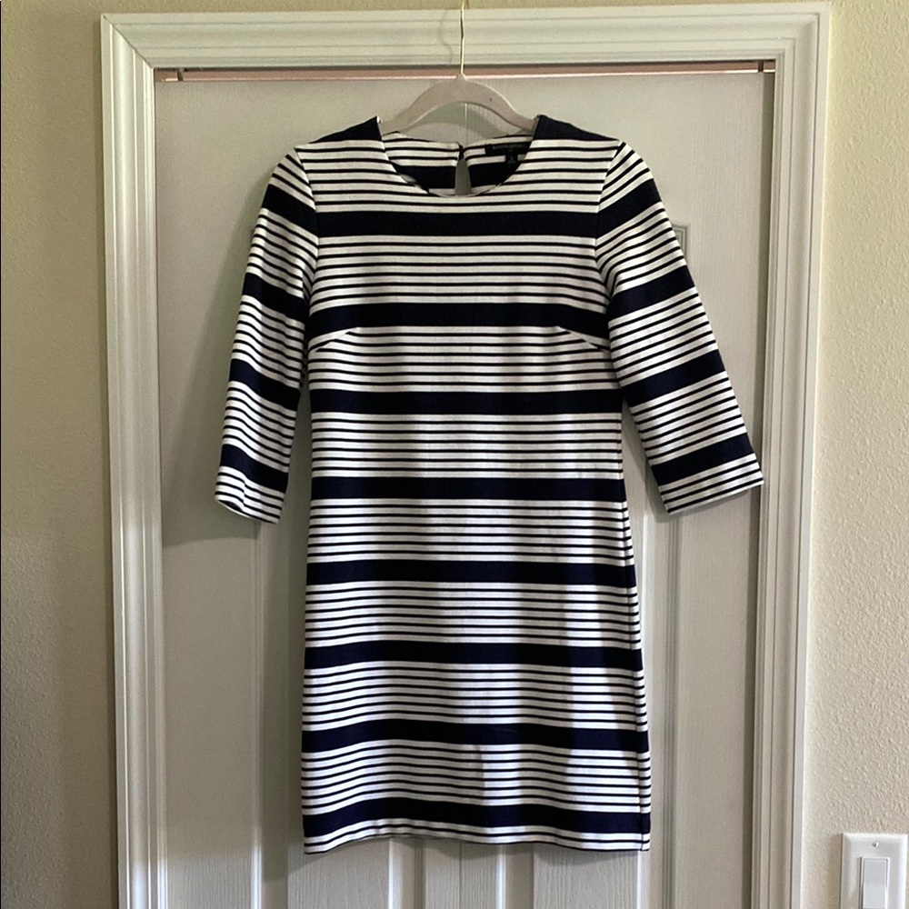 Banana Republic Striped Navy and White Dress
